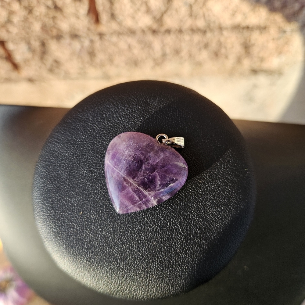 Purple Amethyst Heart Pendant for Necklace Gift Women's Jewelry